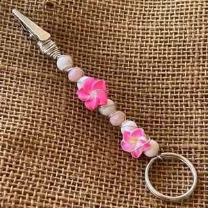 Plumeria Roach Clip/ Credit Card Clip/ Jewelry Assist/ Long Nails